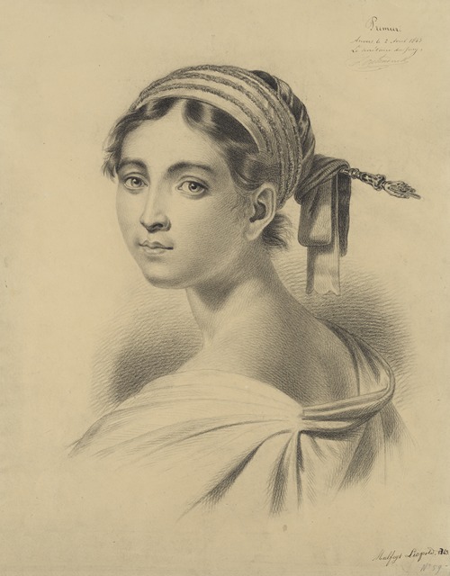 Bust of a young woman wearing a hairpin