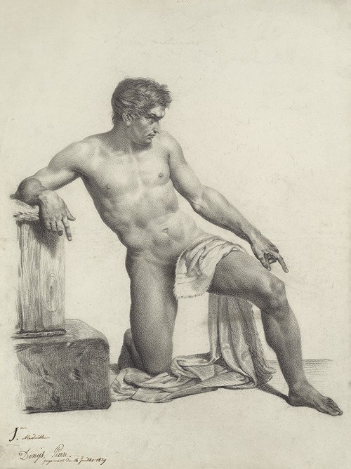 Kneeling male nude
