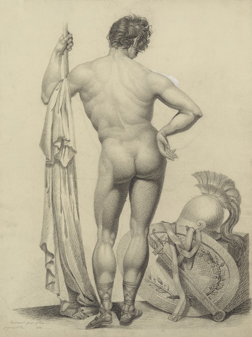 Soldier at rest, seen from behind