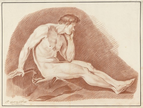 Seated male nude