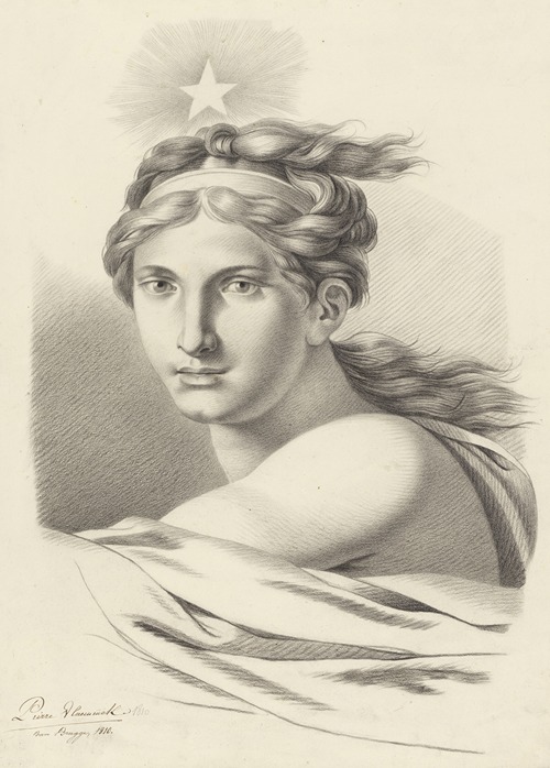 Bust of a woman with a star