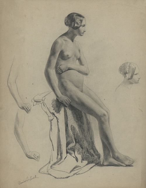Academic nude of a seated woman