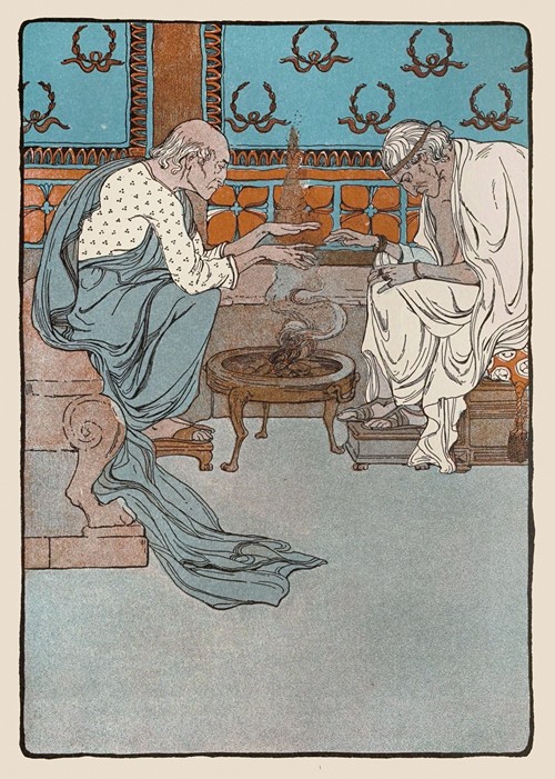 The two old men’s hands shook together as they tried to warm themselves before the fire