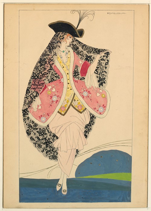 Florindo, Study for Les Masques et les personnages de la comedie italienne
