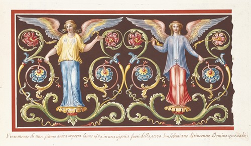 Frammento di una pittura antica soperto l’anno 1689 in una vigina fuori della porta San Sebastiano dirincontro Domine quo vadis.