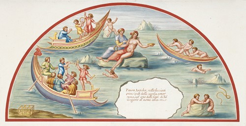 Pittura anticha, nell facciata principale della stanza sotterraneo, nel orto delli frari di Sa. Gregorio al Monte Celio.