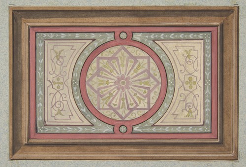 Design for a framed panel with painted decoration (1830-97)