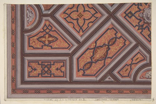 Design for the Decoration of the Ceiling in the Vestibule (Ier étage), Hôtel de S. A. le Prince de P