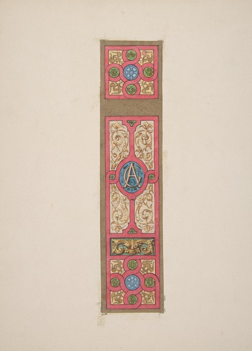 Design for the painted decoration of a wall of ceiling panel monogrammed ‘CA’
