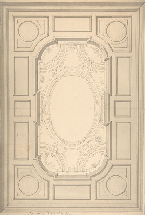 Design for Trompe L’Oeil Ceiling for Dining Room, Hôtel de Trévise