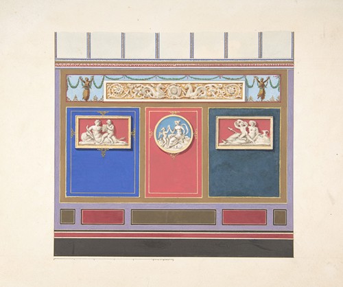 Painted Wall Decor Featuring Three Medallions