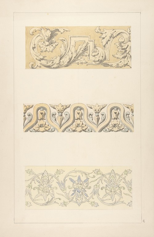 Three designs for decorative borders