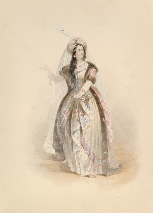 Costume Study for Konstanze in the ‘Abduction from the Seraglio’ by W.A. Mozart