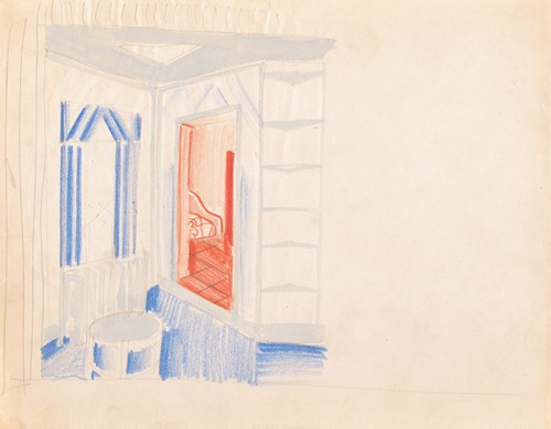 Design drawings for miscellaneous interiors, some possibly related to the Hotel St. George, New York, NY.] [Sketch for miscellaneous interior