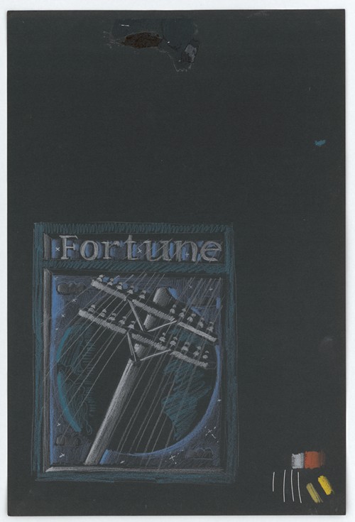 Graphic designs for Fortune magazine.] [Studies for cover drawn on black paper