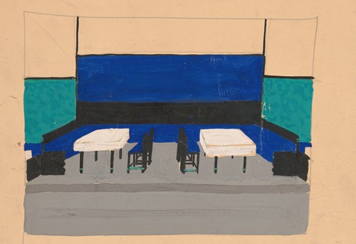 Interior perspective studies for Restaurant Crillon, 15 East 48th Street, New York, NY.] [Interior perspective study