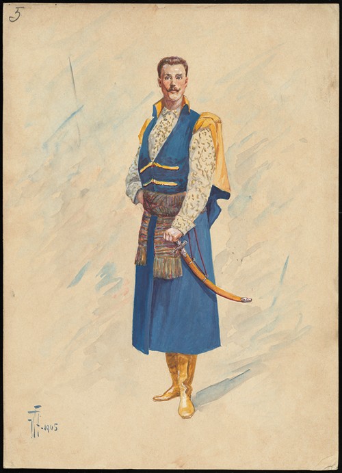 Unidentified Italian opera costume design plate 5