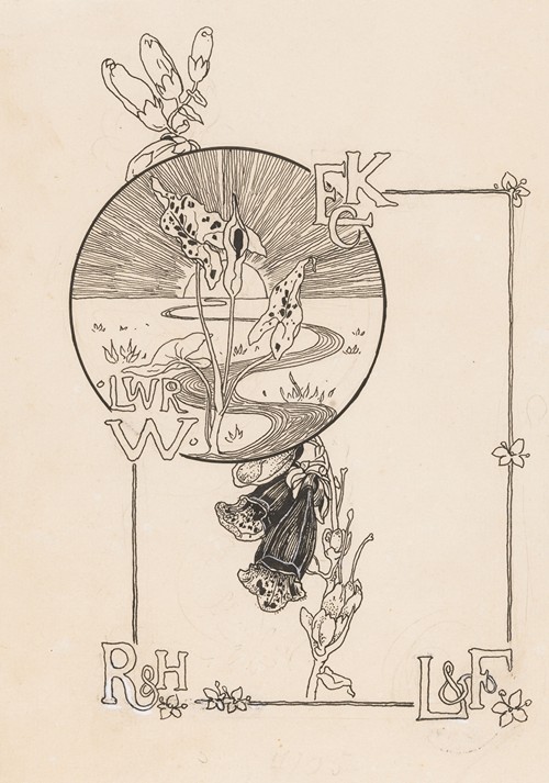 Bandontwerp voor; Knappert, Emilie C., Kijkjes in de plantenwereld, 1893