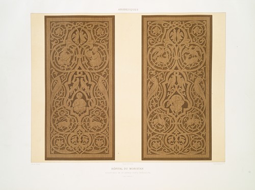 Arabesques; hôpital du Moristan; sculptures de la grande porte intérieure (XIIIe. siècle)
