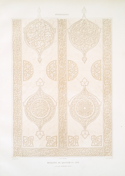 Arabesques; mosquée de Qaouâm el-Dyn (dallage en marbre blanc) (1877)