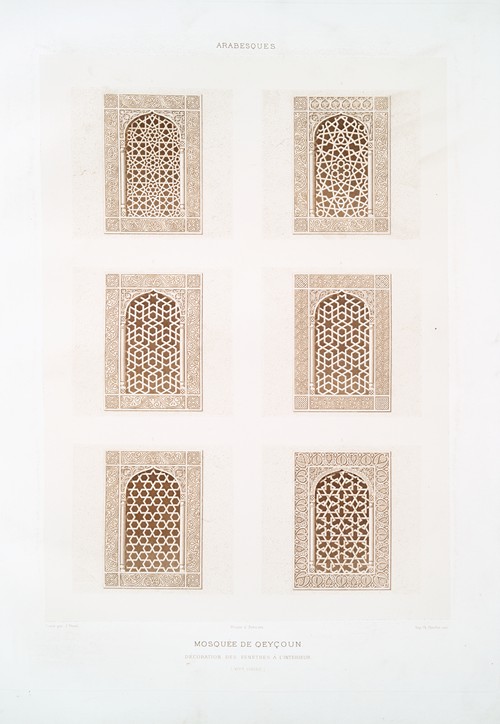 Arabesques; mosquée de Qeyçoun, décoration des fenêtres à l’intérieur (XIVe. siècle)