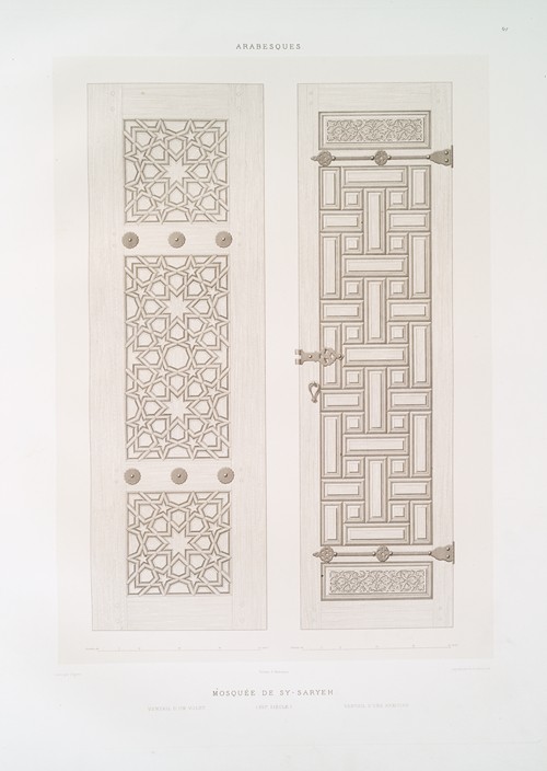 Arabesques; mosquée de Sy-Saryeh; ventail d’un volet, ventail d’une armoire (XVIe. siècle)