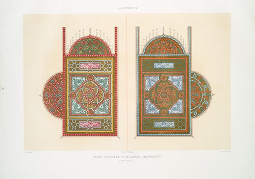 Arabesques; pages jumelles d’un Qorân mauresque (XVIIIe. siècle); 9
