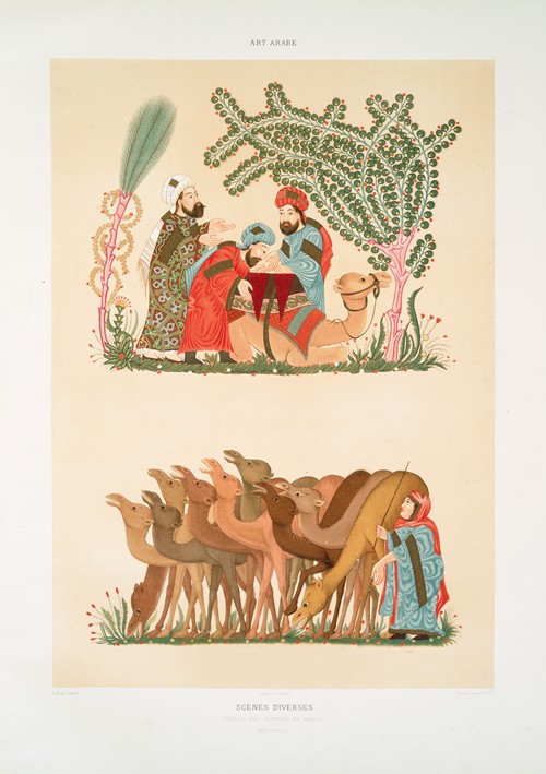 Scènes diverses, tirées des Séances de Hariry (XIIIe. siècle)