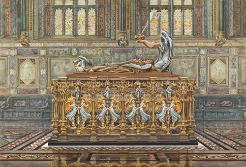 Drawing for Alfred Gilbert’s project for the tomb of the Duke of Clarence