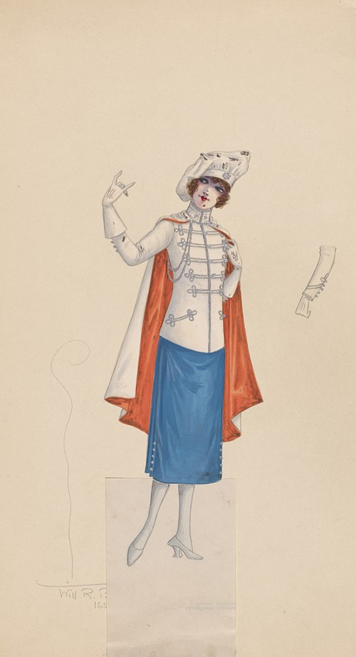 Costume for girls in red, white, and blue (1922)