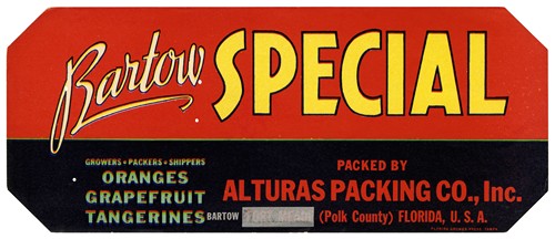 Bartow Special Citrus Label (1930-1950)