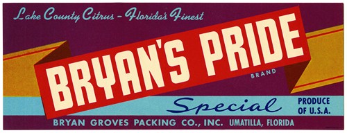 Bryan’s Pride Brand Citrus Label