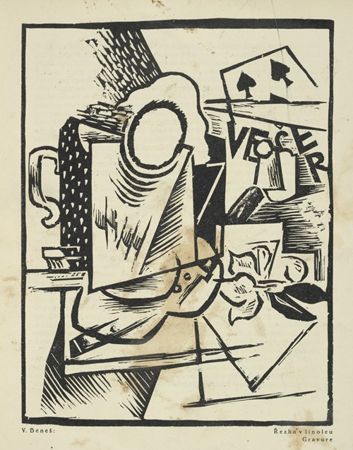 V. Beneš; Řezba v linoleu = Gravure