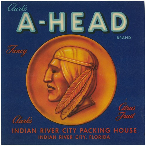 Clark’s A-Head Brand Fancy Citrus Fruit Label