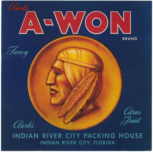 Clark’s A-Won Brand Fancy Citrus Fruit Label