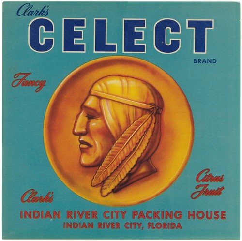 Clark’s Celect Brand Fancy Citrus Fruit Label