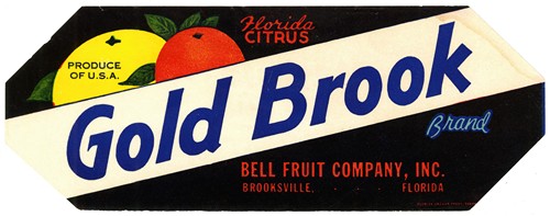 Gold Brook Brand Citrus Label (1930-1950)