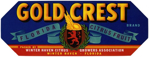 Gold Crest Brand Citrus Label (1930-1950)