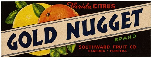 Gold Nugget Brand Citrus Label (1930-1950)