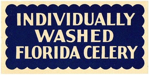 Individually Washed Florida Celery Label