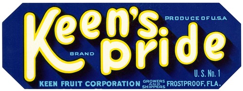 Keen’s Pride Brand Fruit Label