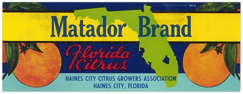 Matador Brand Florida Citrus Label