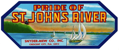 Pride of St. Johns River Brand Produce Label