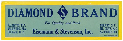 Produce Label for Diamond S Brand – Yellow