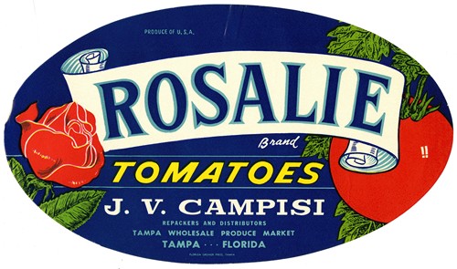 Rosalie Brand Tomatoes Label