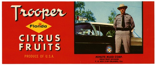 Trooper Florida Citrus Fruit Label