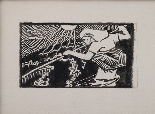 Koru-Kalevala, The Illustrated Kalevala, Lemminkäinen’s Mother drags his son from Tuonela river
