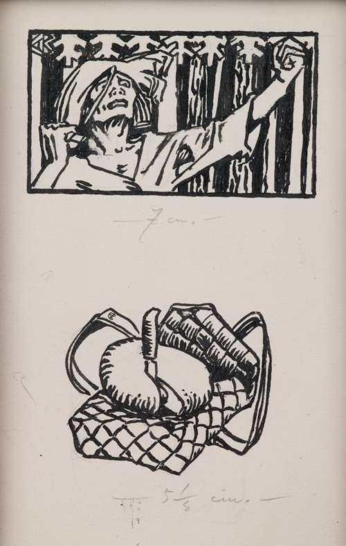 Koru-Kalevala, The Illustrated Kalevala; Poem XXXIII opening vignette, end vignette, not final version.