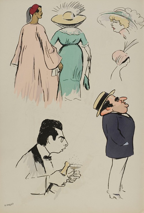couple inconnu, Mme Dujardin, Mme Doyen, Jean Guitry, Rodolphe Teutch