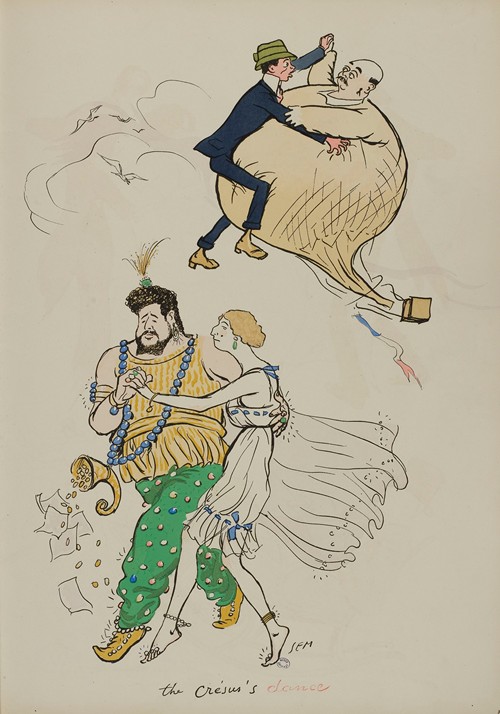 The Crésus ‘s dance ; Santos-Dumont, Bernheim, Baron Henri de Rothschild, Gabrielle Dorziat